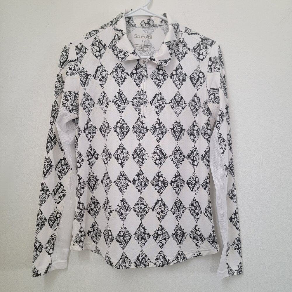 SanSoleil 1/4 Zip Pullover‎ Shirt UPF50 Longsleeve Pickleball Golf Small Vented
